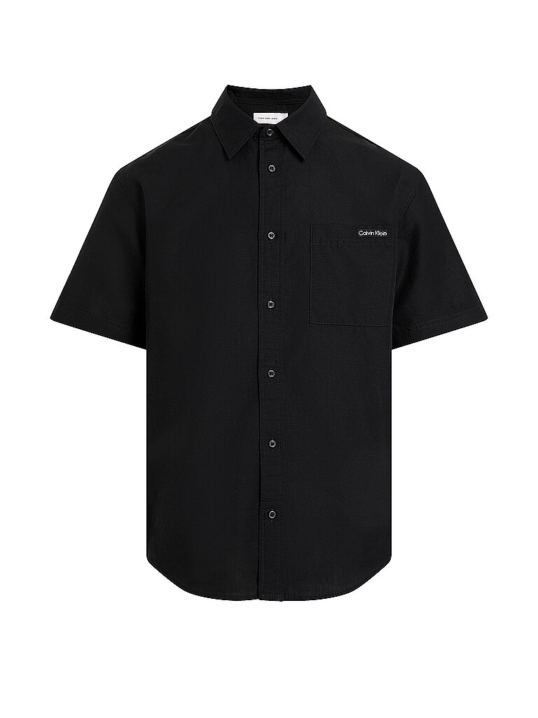 Calvin KLEIN JEANS Leinenhemd  schwarz   M herren